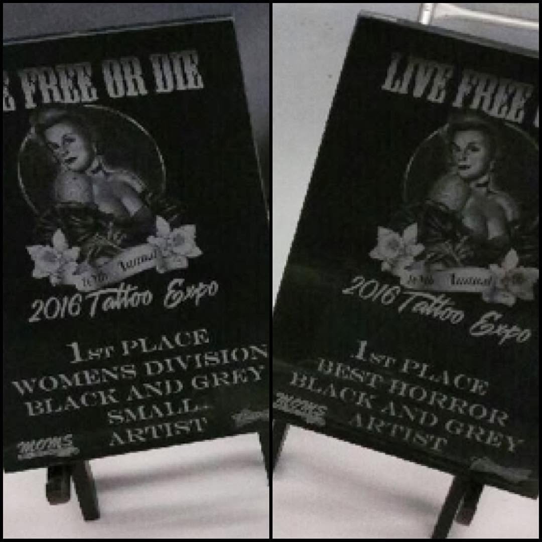 I took couple awards las night from the #livefreeordietattooexpo . Thanx everyone for you support :)