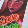 30"x14.5" Love Hurts Art Print - Neon Devil Femme Fatale Female Portrait - Image 3