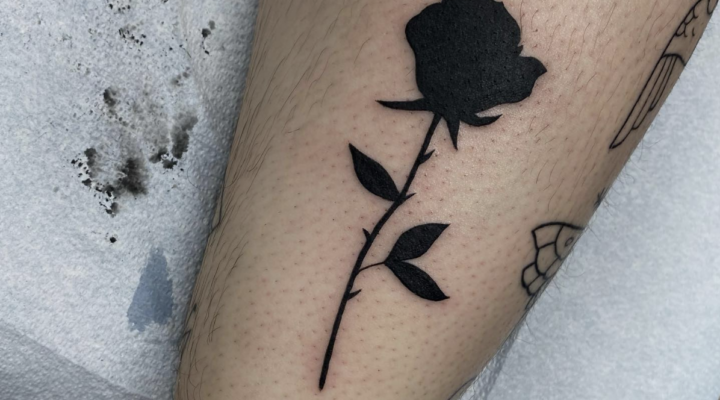 silhouette, rose, apprentice, devynne dlubac, tattoo